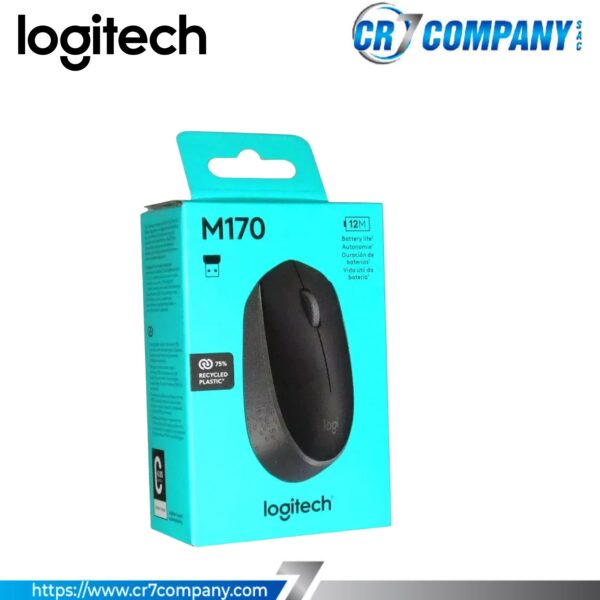 MOUSE LOGITECH M170 WIRELESS BLACK (910-004940)