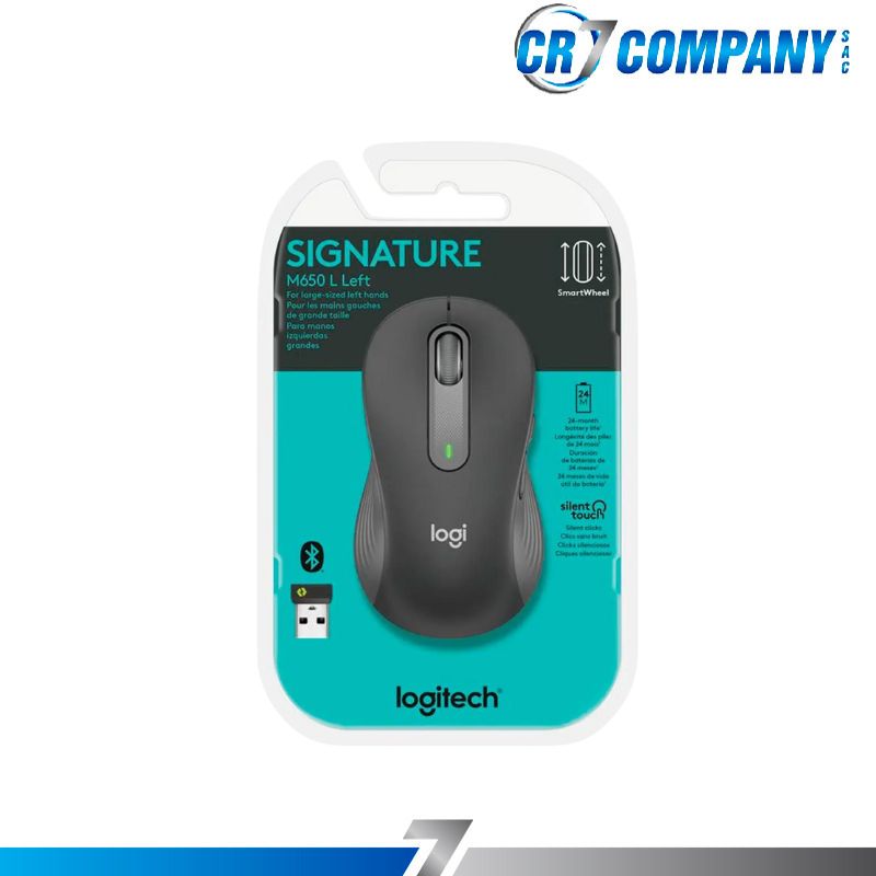 Mouse Logitech Signature M650 Silent Large Wireless Bluetooth Grey-1