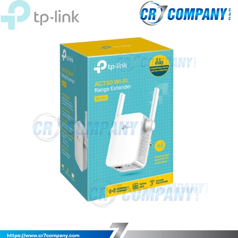 EXTENSOR WIFI TP-LINK RE205 AC750 2 ANTENAS-1