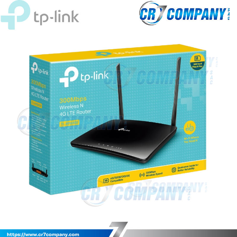 ROUTER 4GLTE TP-LINK TL-MR6400 APAC 300MBPS 4PTS-1