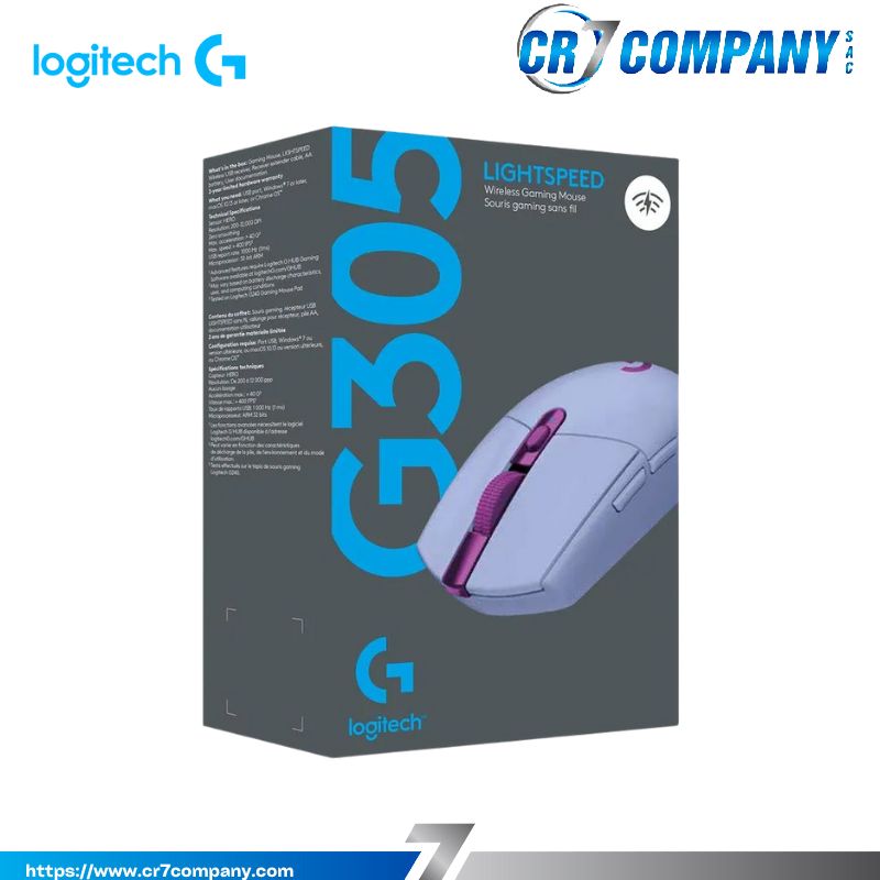 MOUSE LOGITECH G305 LIGTHSPEED WIRELESS LILA (910-006020)-P-1