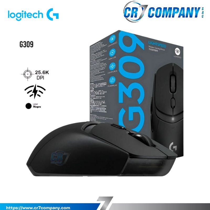 MOUSE LOGITECH G309 LIGHTSPEED WIRELESS-BT 25K DPI LIGHTFORCE BLACK (910-007197)-1