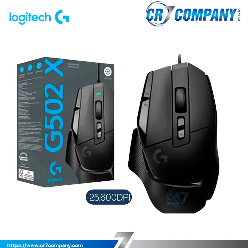 MOUSE LOGITECH G502 X HERO USB 25K DPI LIGHTFORCE BLACK (910-006136)-1