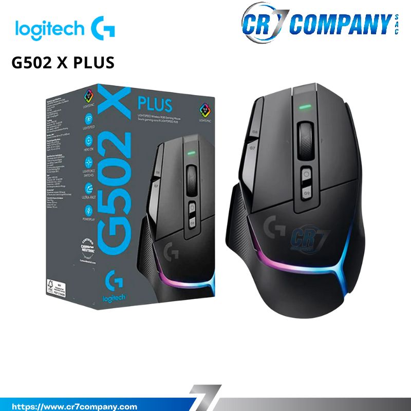MOUSE LOGITECH G502 X PLUS LIGHTSPEED 25K DPI LIGHTFORCE-LIGHTSYNC RGB BLACK (910-006161)-1